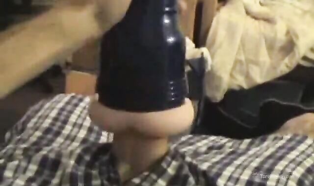 College School Chick in Loose Boxers Jacks Off With Fleshjack