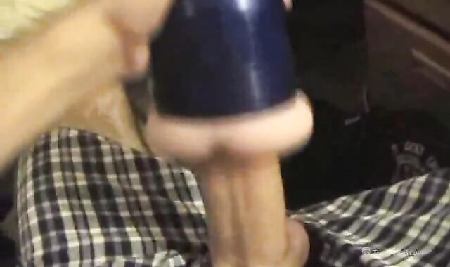 College School Chick in Loose Boxers Jacks Off With Fleshjack