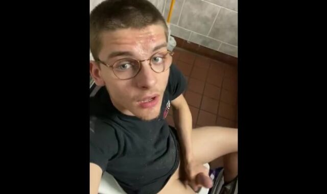 Nasty Mega-Slut Cum in Public Stall Beside Co-worker - (OF-@tylerxharmony)