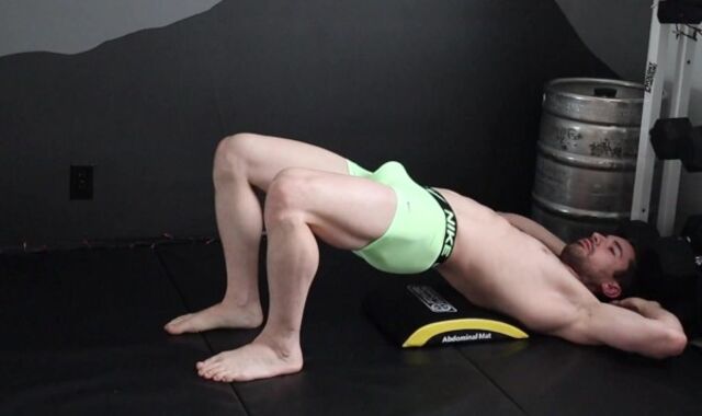 Core workout & LARGE cum-shot (over my shoulder!)