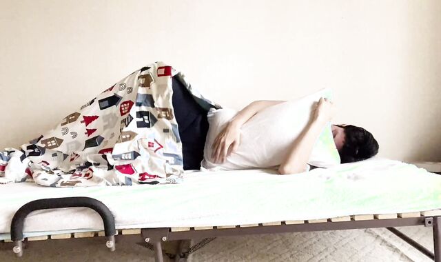 Perverted Asian boys touching their boners on the couch.