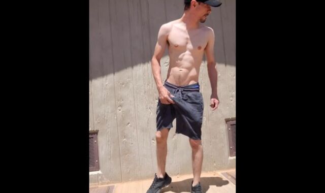 4K60 Outdoor Public Demolished Climax! Solo JIZZ