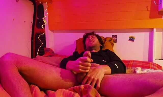 Hippie Stud with Succulent Lollipop has Amazing Leg Shaking Loud Orgasm during Chilled Evening in his Truck