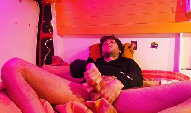 Hippie Stud with Succulent Lollipop has Amazing Leg Shaking Loud Orgasm during Chilled Evening in his Truck