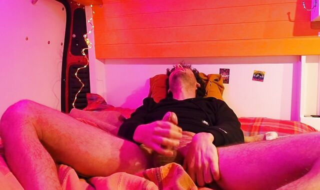 Hippie Stud with Succulent Lollipop has Amazing Leg Shaking Loud Orgasm during Chilled Evening in his Truck