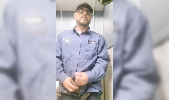 Eating another hefty flow in the bathroom at work