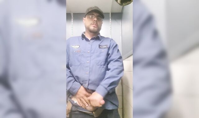 Eating another hefty flow in the bathroom at work