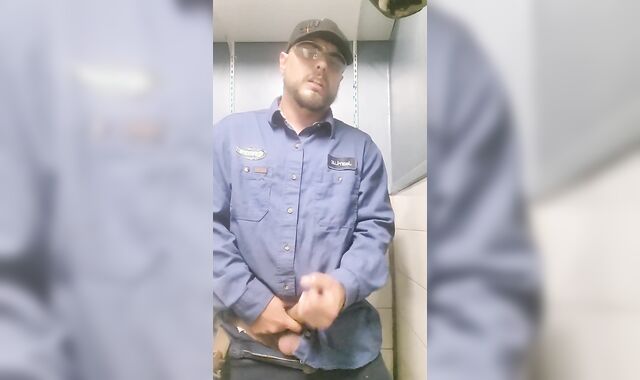 Eating another hefty flow in the bathroom at work