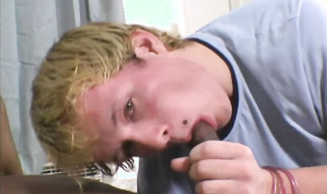 Ash-Towheaded boy gets torn up by a dark-hued man