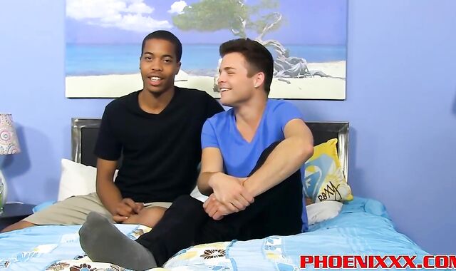 Nice jock enjoys ginormous dark-hued jizz-shotgun molten ambidextrous-racial queer intercourse