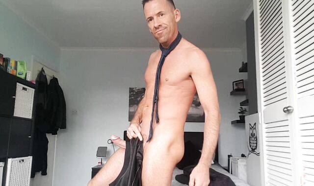 The world's longest undress and masturbate... For all the suit and tie worshippers ????