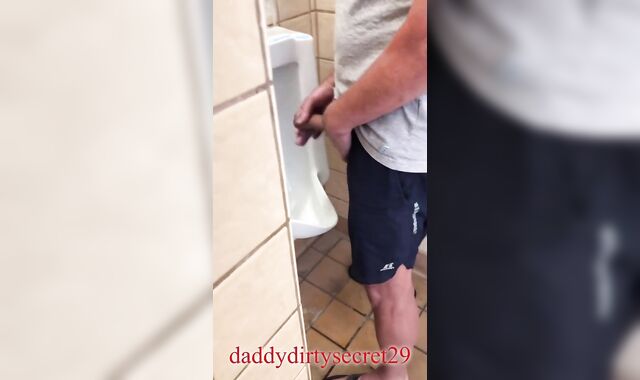 Christmas 2021 LARGE WHITE SCHLONGS and XXL DARK-HUED PRICK Hombre maduro Gay-For-Pay public bathroom baño público