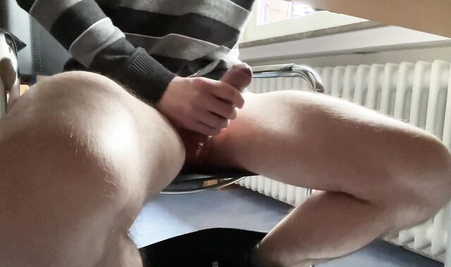 Getting a rock hard on and wanking off during Zoom call
