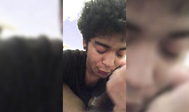 Femboy deep blowing step dads good-sized dark-hued knob