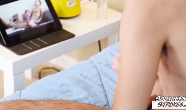 SOUTHERNSTROKES Solo Twunk Xavier Ryan Masturbates Huge Manstick