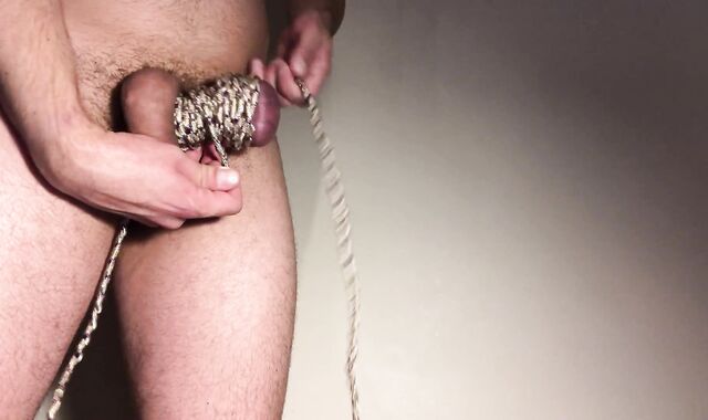 BALL CONFINE RESTRAIN BONDAGE ** TRUSSED UP Kicking Nut Sack ** EXTREMELY RAUNCHY BALLS