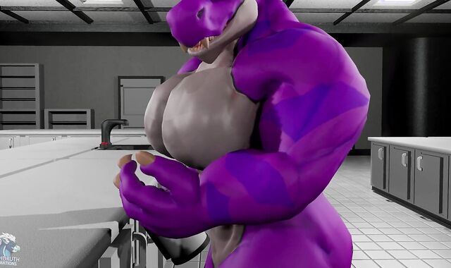 Alex Raptor, Hyper Muscle Fuckpole Growth Potion Cartoon