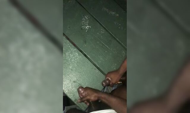 Dark-Hued teenagers squirt on park bench