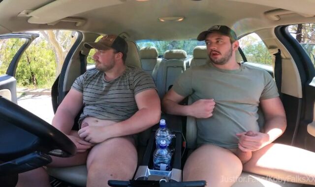 Stepbrothers wank in the camper in public