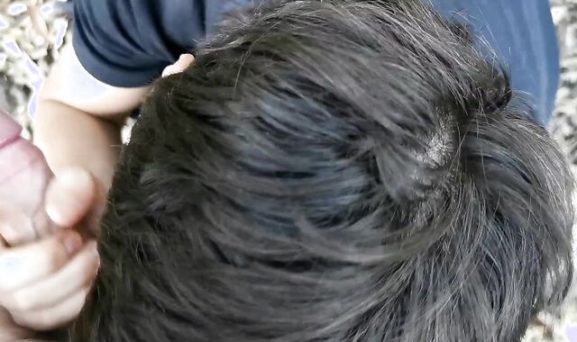 Insane twink in forest gets a sucky-sucky