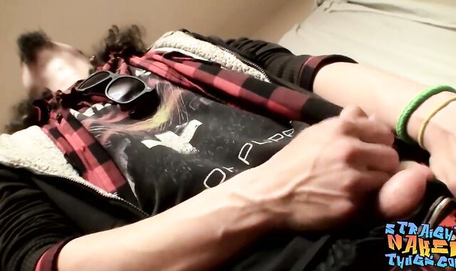 Insatiable gay-for-pay amateur Max Harley wanks dude schlong solo