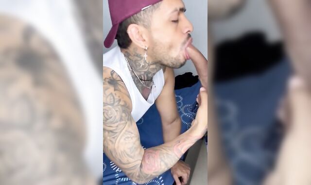 Wow my stepbrother truly loves my man sausage in his facehole.....