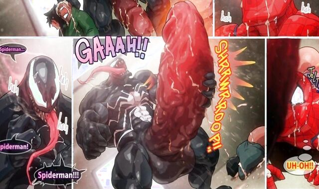 Spiderman Spunk Inflation - Spiderman X Venom Abdomen inflation Anime Pornography