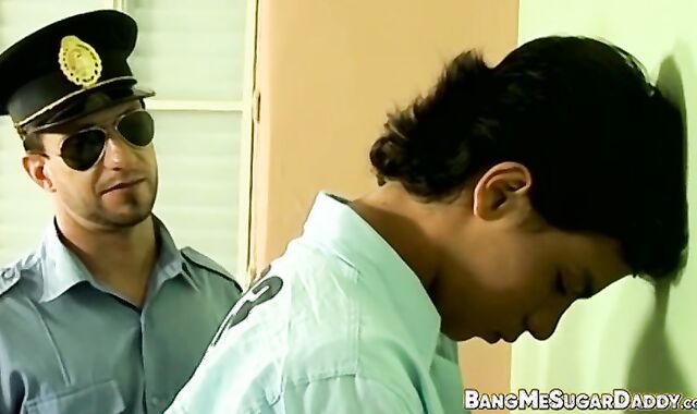 Uniformed faggot policeman torn up by super-cute Latino youngster