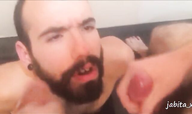 two massive weenies fill my face with spunk!