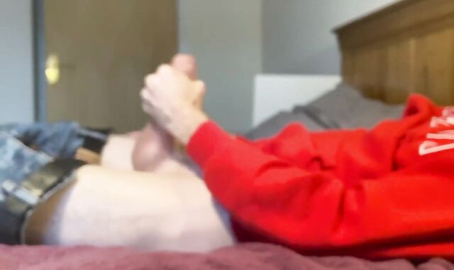 INCREDIBLE Double Jizz. Slow, well-lubricated masturbation jism shots. Married hetero boy ample fuckpole masturbating off