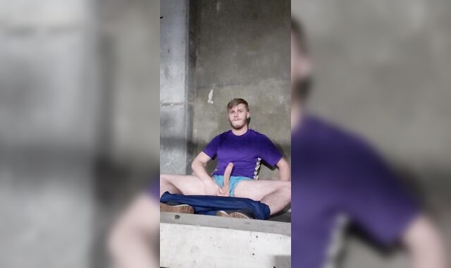 Spunking in parking garage