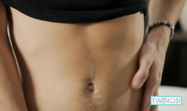 Dark-Hued-Haired Beef Whistle Stroker Andrew Tongues His Jizm After Milking Off!