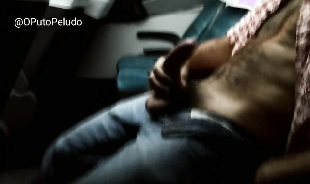 Arm Job and spunking on the bus