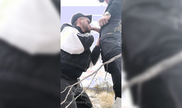 outdoor inhale job and spunk swallowing