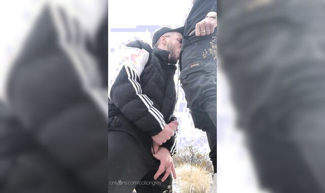 outdoor inhale job and spunk swallowing