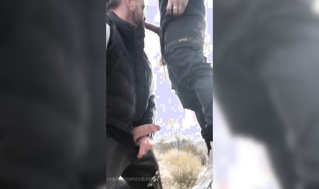 outdoor inhale job and spunk swallowing