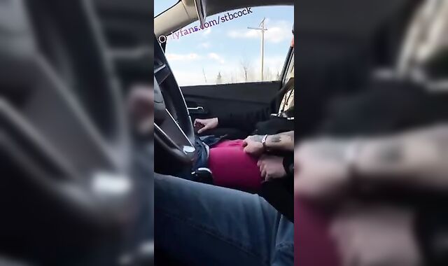Jacking each other’s rock hard-ons on a busy highway