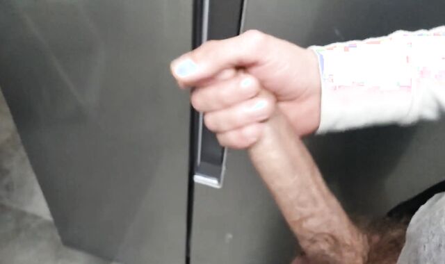 Fellow Milks Off His Yam-Sized Long Sausage and Jizzes in the Fridge