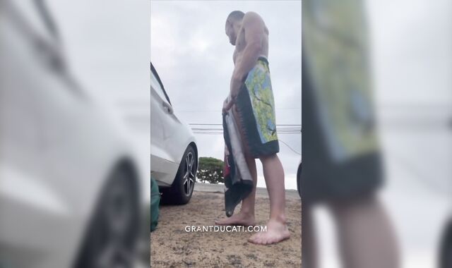 Naked and Rock Firm on a Public Beach (Jizz Shot at the End)