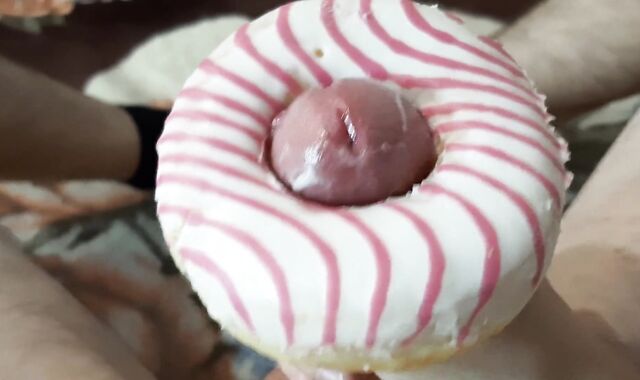 Russian school doll in the dorm pounds a yummy donut with a large boy meat