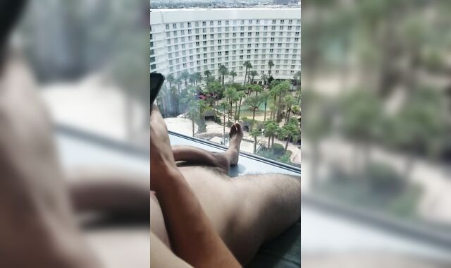 Snuck up on Strung Up teen BF Jacking Off in Hotel