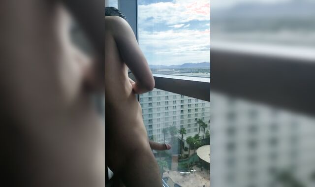Snuck up on Strung Up teen BF Jacking Off in Hotel