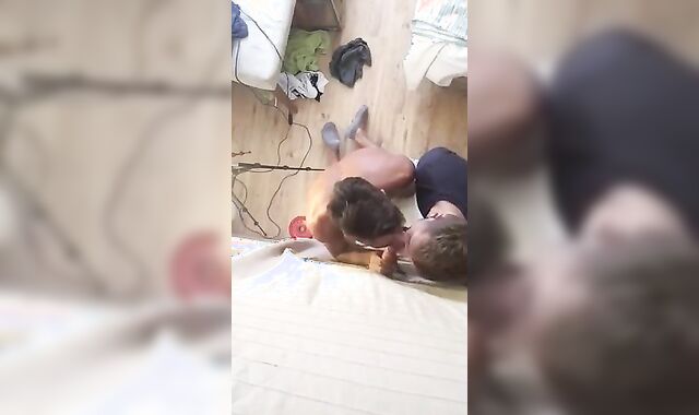 Gay-For-Pay strung up fellow attempt 2 gullets in glory fuckhole