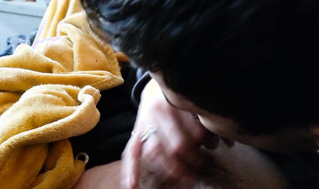 Fellate and drink observing soccer game