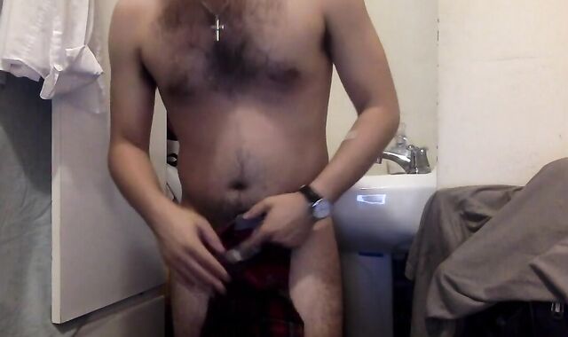 Fellow in Humid Clothes Caught Milking Off at Work