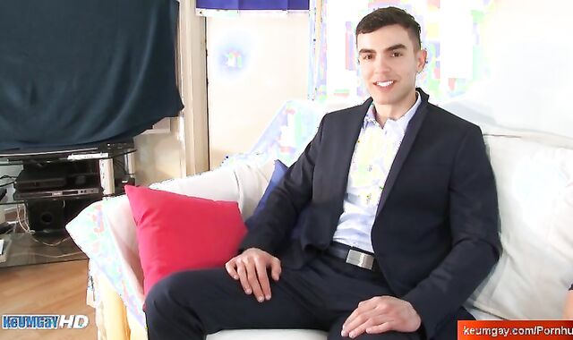 Uber-Sexy humungous spear insurrer gets masturbated by us in spite of him : Alexsander