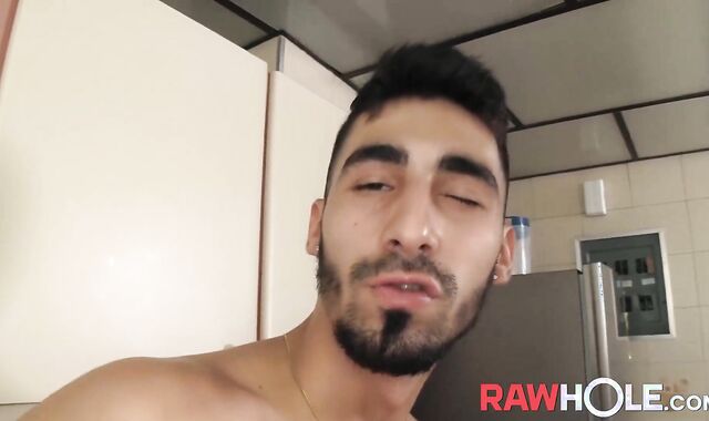 RAWHOLE Strung Up Latino Julian Milks Giant Spunk-Pump Solo