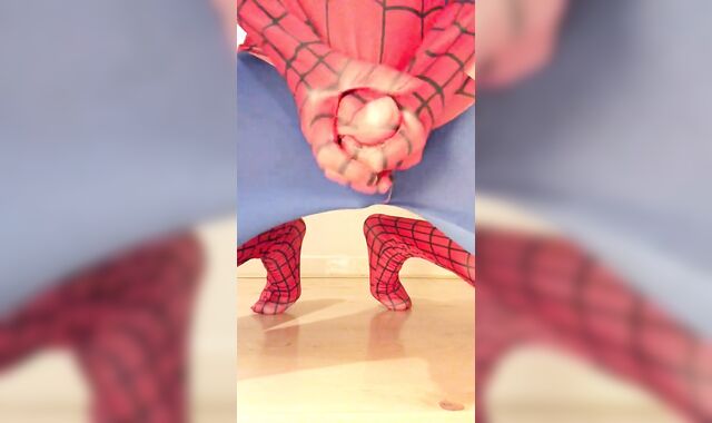 WANKING in my New SPIDER-FELLOW Clothing ** Rock ROCK-HARD BONE & Super CRAZY **