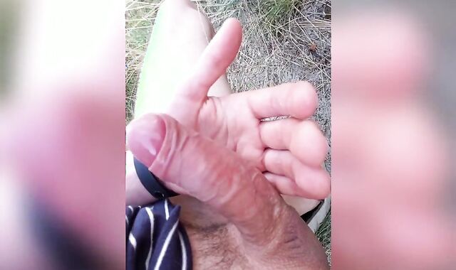 Youthful boy going to the bare beach to wank off his teenie jizz-pump bisexous male jerking at cruising spot