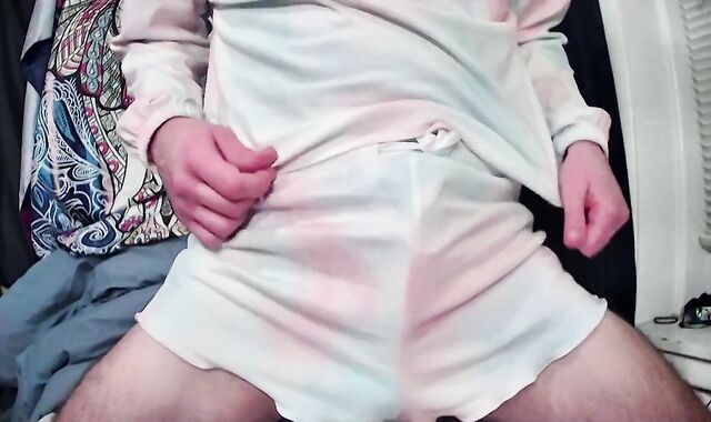 Unclothing Off Uber-Lovely Short for a Giant Cum Fountain